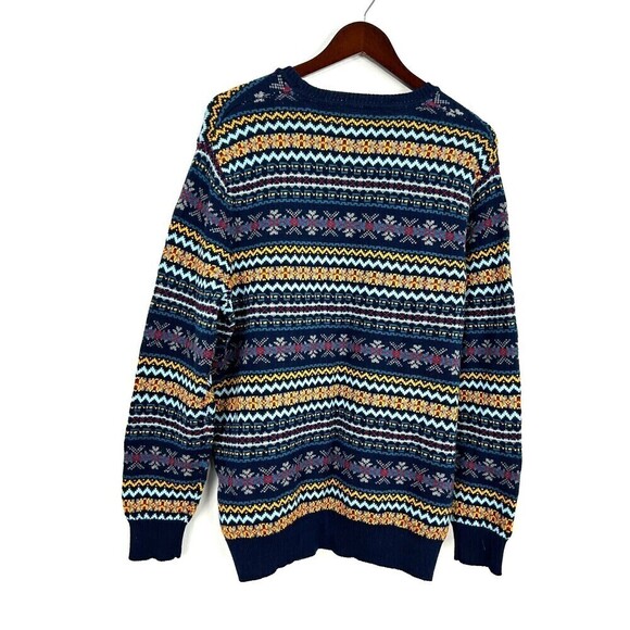 New Club Room Men Sz L Blue Striped Long Sleeve Crew Neck Classic Fit Sweater T3 - Picture 5 of 12